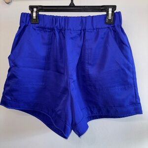 Women’s Cobalt Blue Athletic Shorts with Elastic Waist